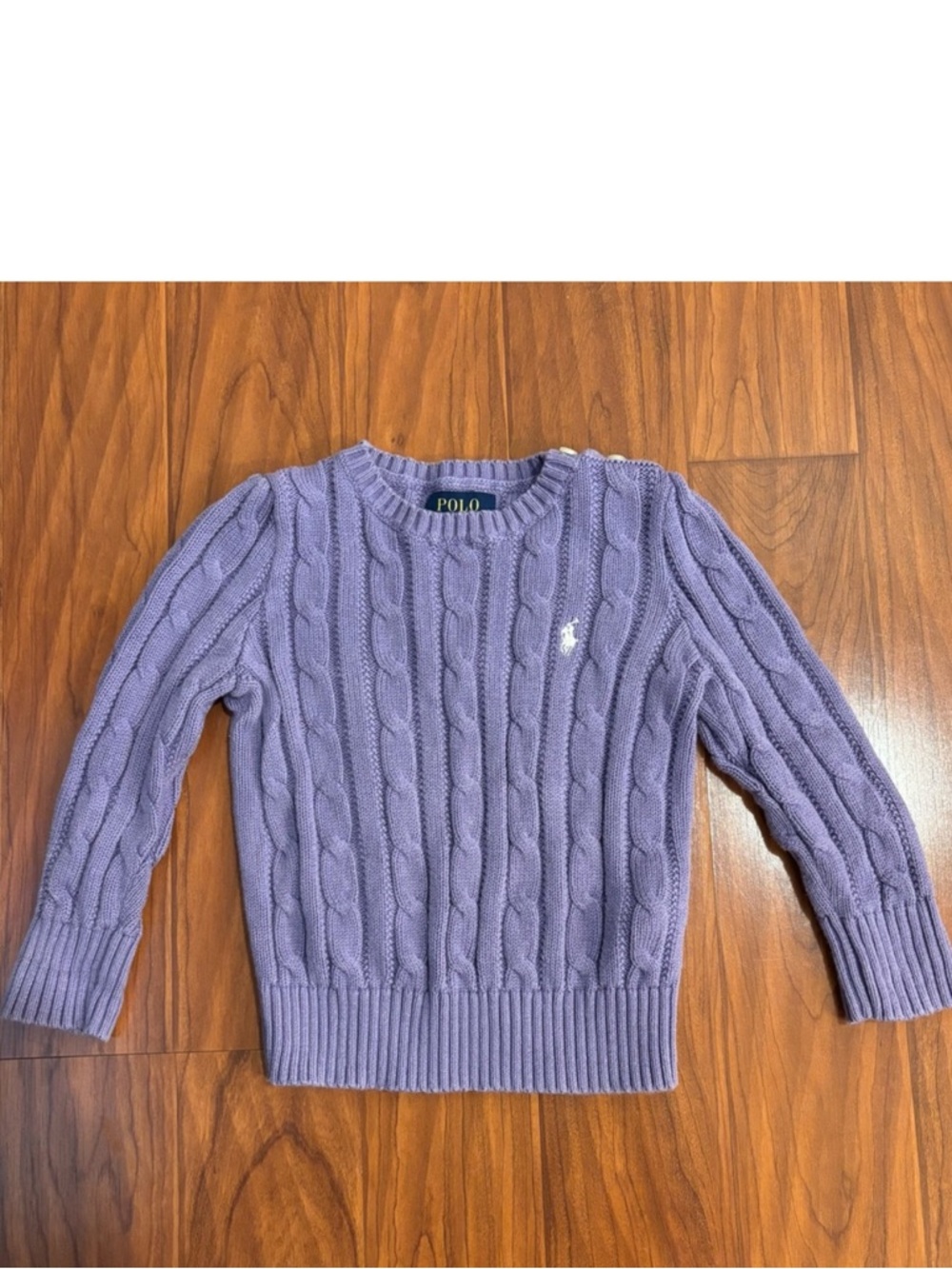 Polo by Ralph Lauren Light Purple Lavender Cable Knit Sweater Toddler 2T